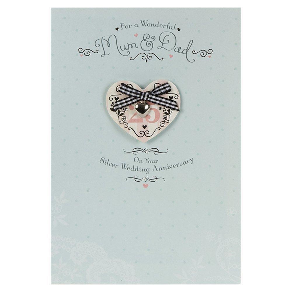 25th Silver Anniversary Card For Mum And Dad 'Congratulations'