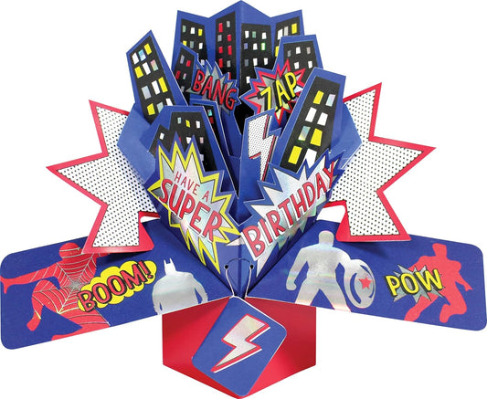 Superhero Birthday 3D Pop-Up Greeting Card