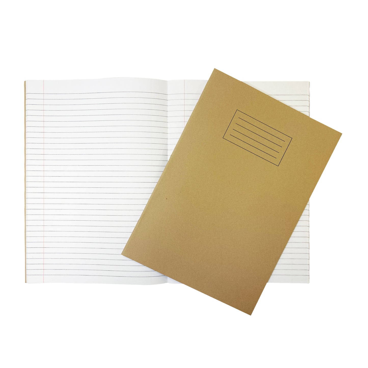 Pack of 50 Janrax A4 Buff 80 Page Feint Ruled with Margin Exercise Books WF Paper with 225gsm Manilla Cover