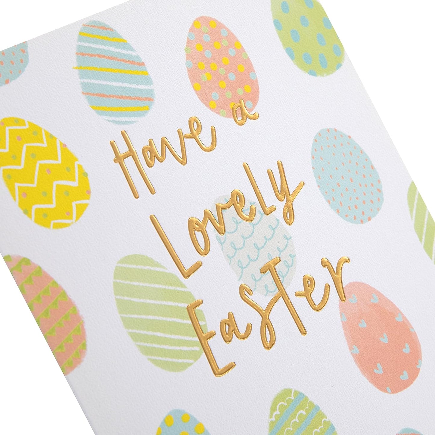 Contemporary Multicoloured Egg Pattern Design Easter Card