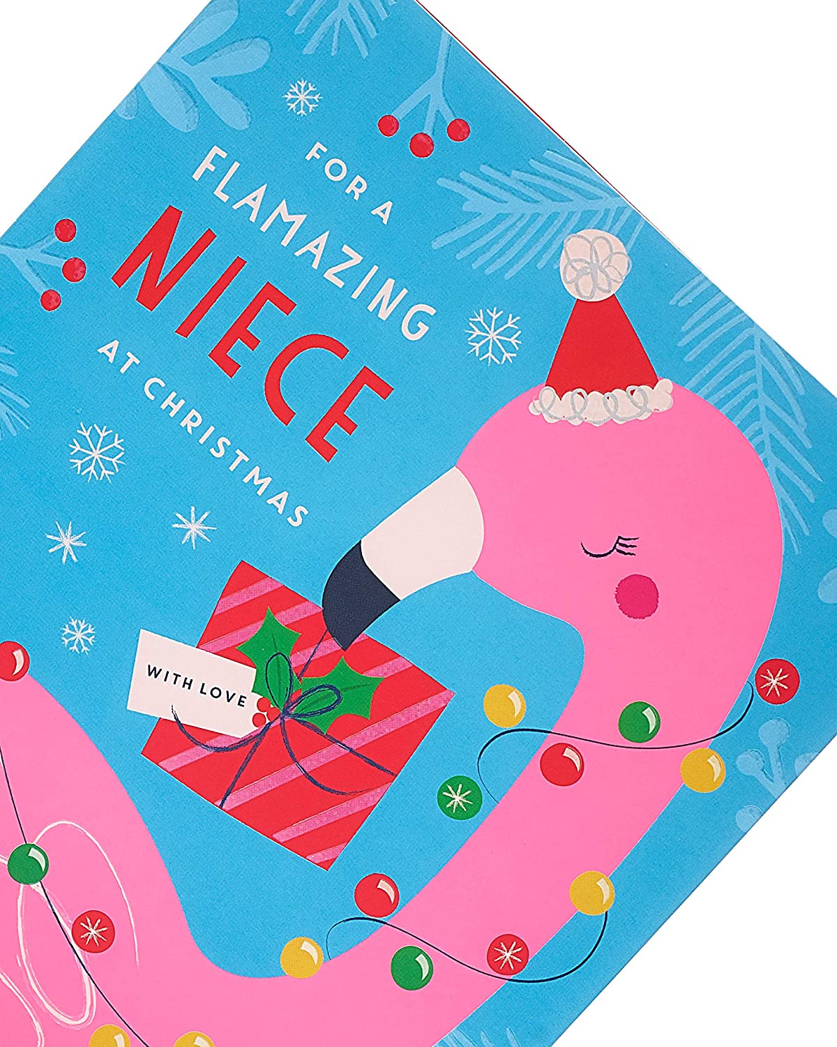 Niece Christmas Card Fun Flamingo Design
