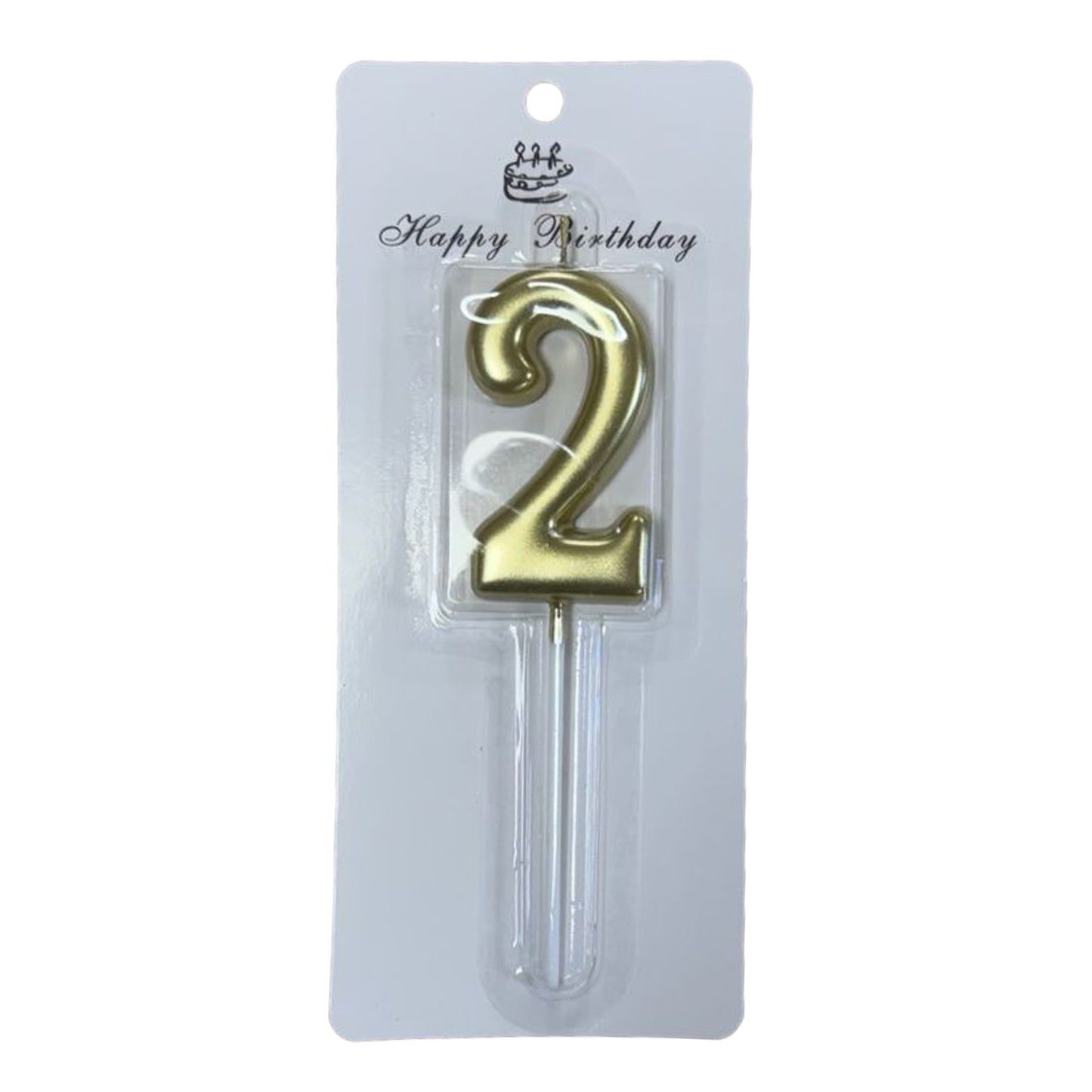 2 Number Gold-Plated Candle For Birthday Party