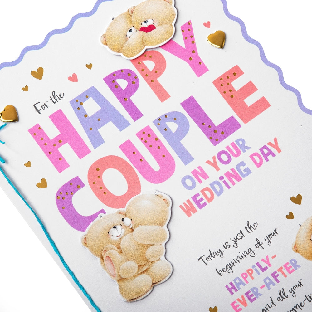 Cute Forever Friends Bears Design Couple Wedding Congratulations Card