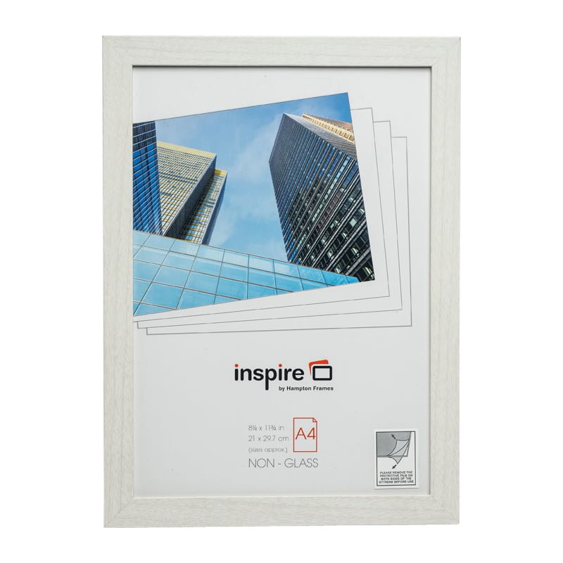 Pack of 6 Hampton BERGEN A4 White Picture Poster Photo Frames Plexi Non-Glass