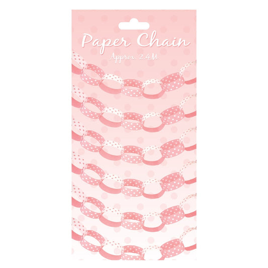 Chain Paper Polka Dot Pink 2.4m