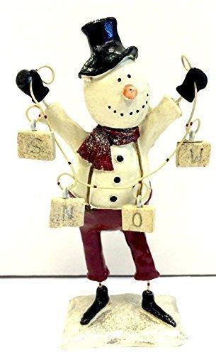 Merry & Bright Christmas Snowman 'Snow' Statue Ornament