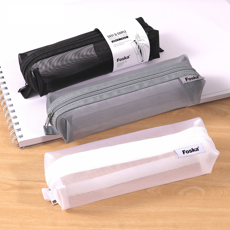 Easy and Simple Nylon Net Student Pencil Case