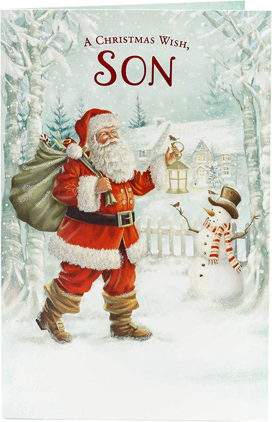 Son Christmas Card Santa Outdoor Scenic 