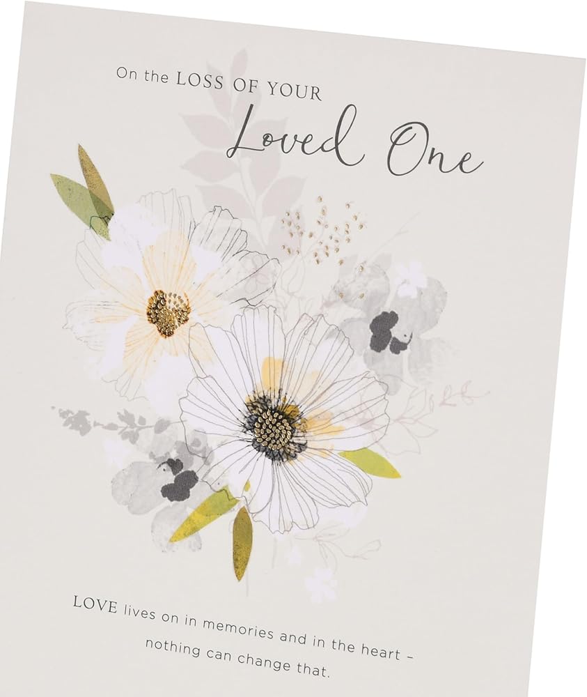 White Flowers Loss Of Loved One Sympathy Card