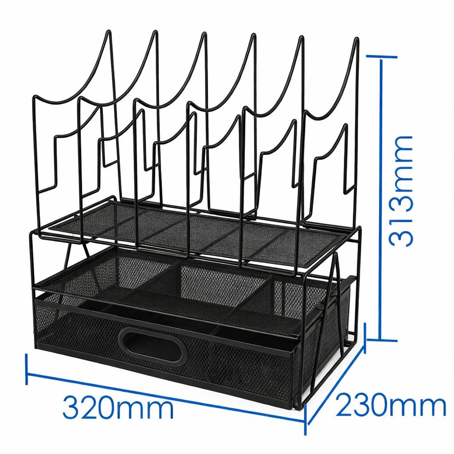 Black Desk Storage Rack Drawer-style File Document Organizer