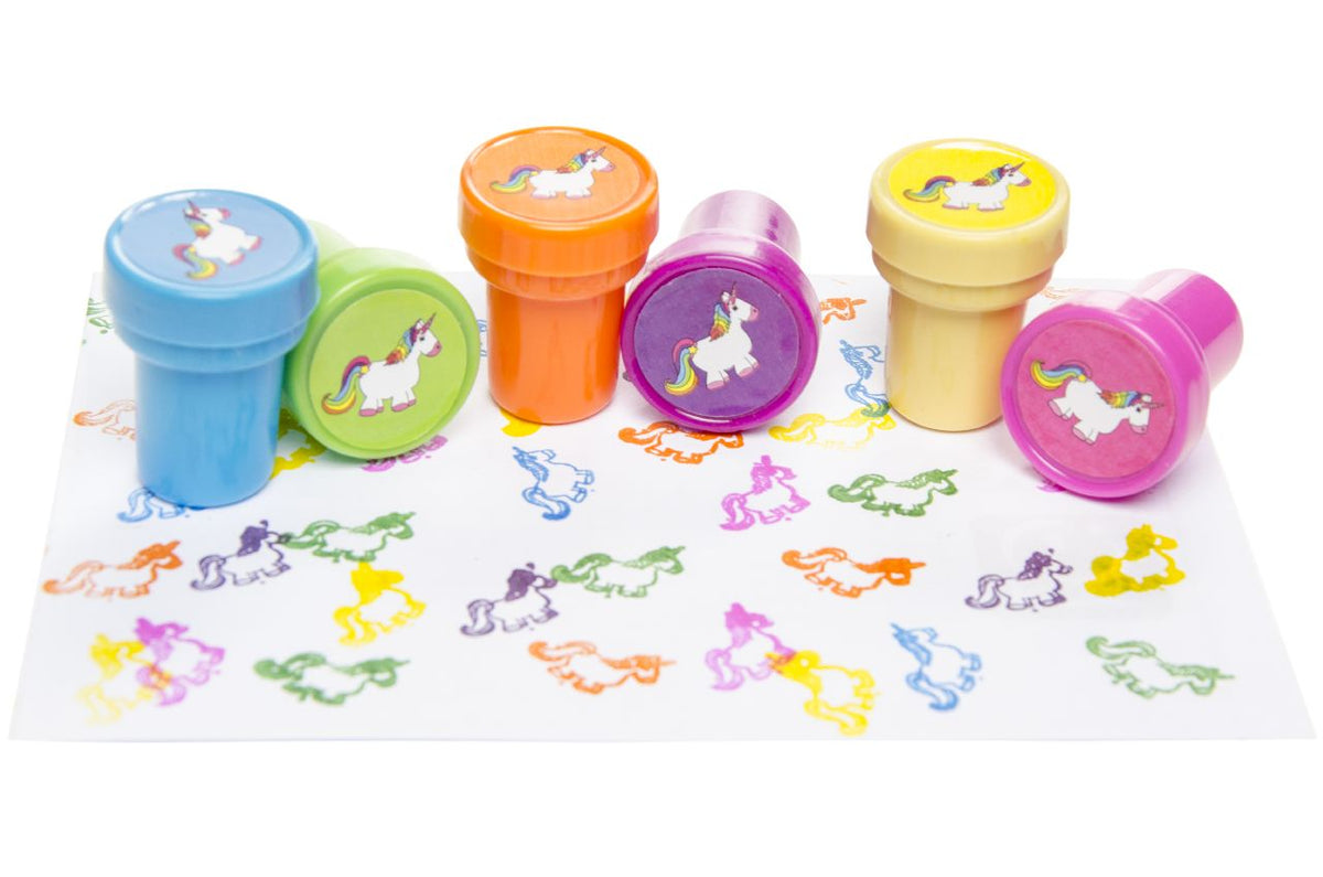 Pack of 24 Unicorn Stamps - Party Bags Rewards Crafting Activities