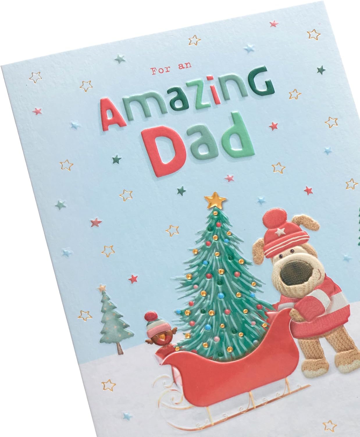 Boofle For An Amazing Dad Xmas Tree Christmas Card