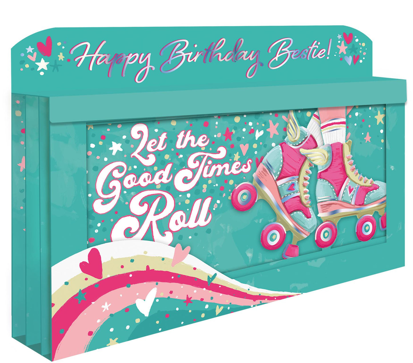 Roller Skates & Rainbows Best Friend Bestie Birthday Card