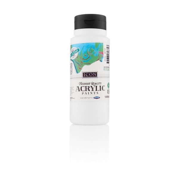 White Acrylic Paint 500ml by Icon Art