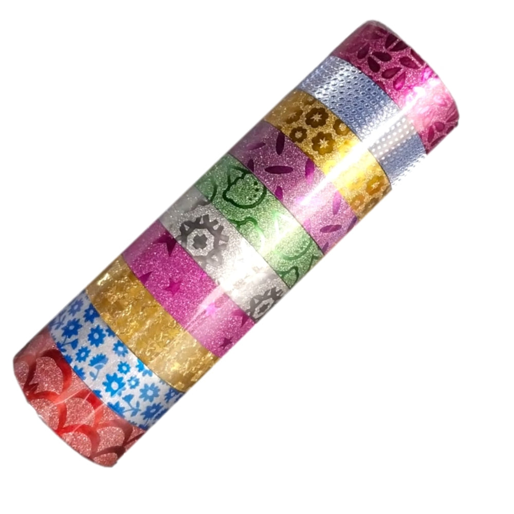 3x Pack of 10 Colourful Adhesive DIY Glitter Tapes 15mm x 3m