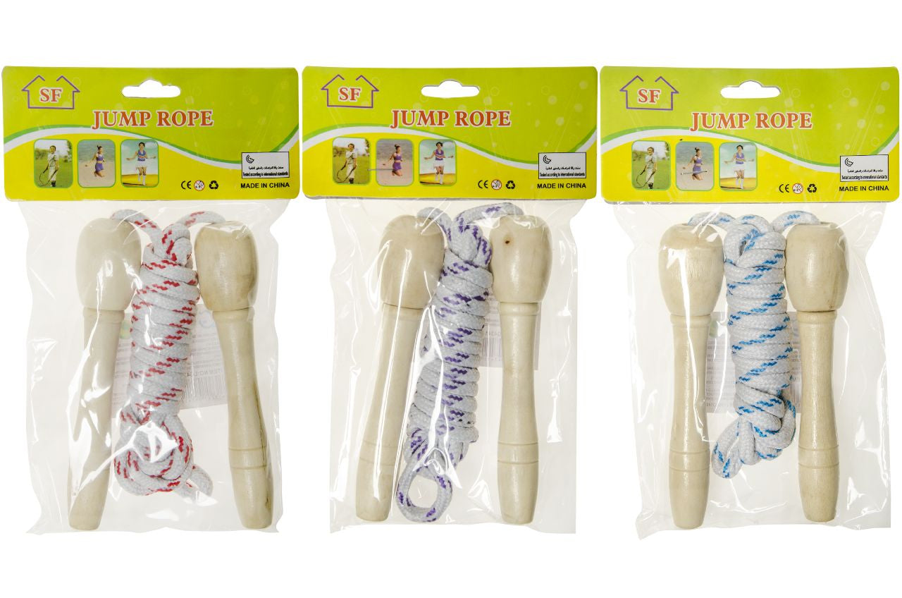 Pack of 12 Wooden Jumping Skipping Ropes