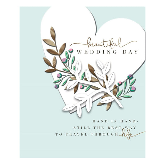 Elegant Heart Design Open Beautiful Wedding Day Card 