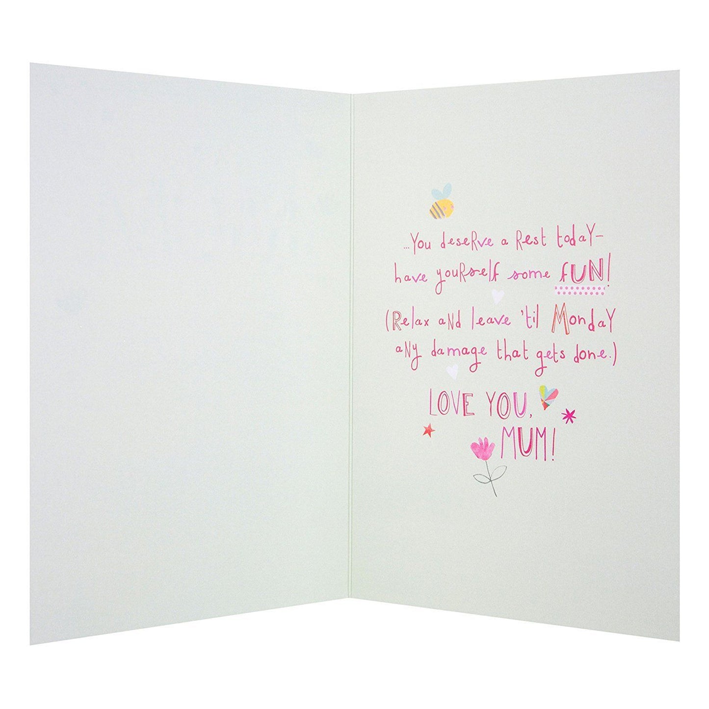 For Mum Nice Verse Poem "Feet Up" Mother's Day Greeting Card