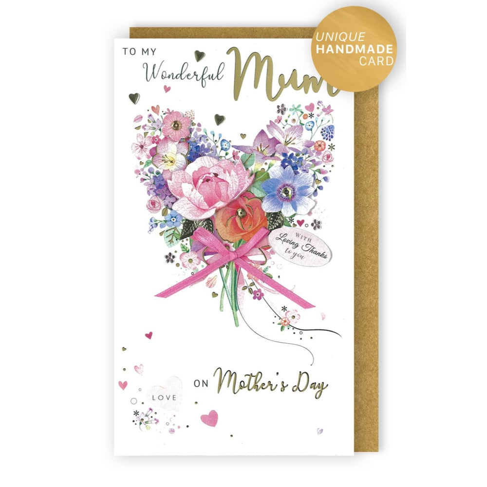Wonderful Mum Blooming with Gratitude Hand-Finished Mother's Day Card