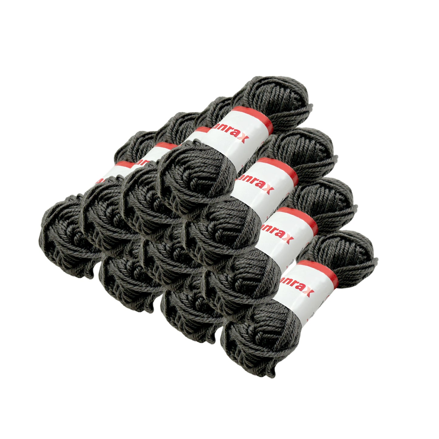 Pack of 20 Grey Acrylic Yarn Rolls – 10g each, 4 Strand 8 Ply Knitting Wool