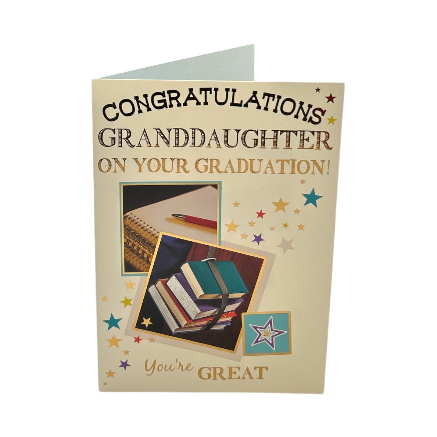 Congratulations Granddaughter You're Great Books Design Graduation Card