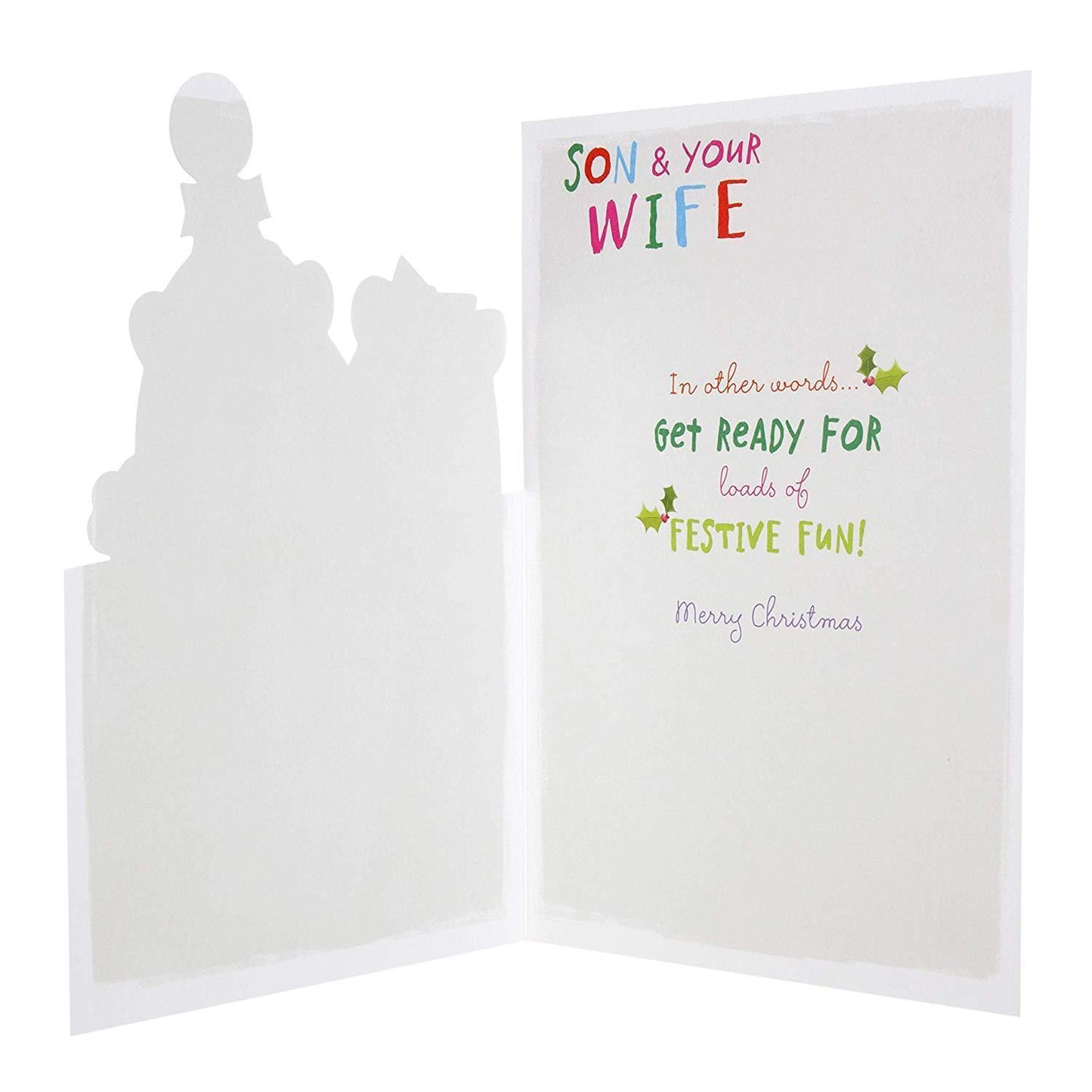 Son and Wife Christmas Card 'Festive Fun'