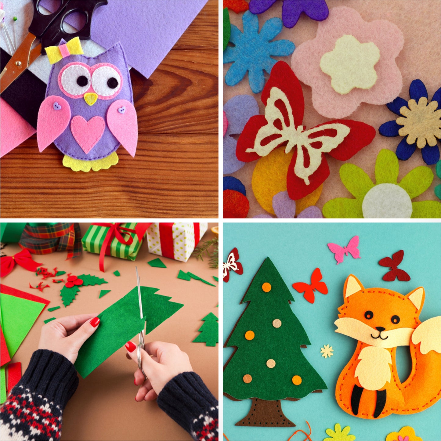 Pack of 50 A4 Red Coloured Felt 180gsm Sheets