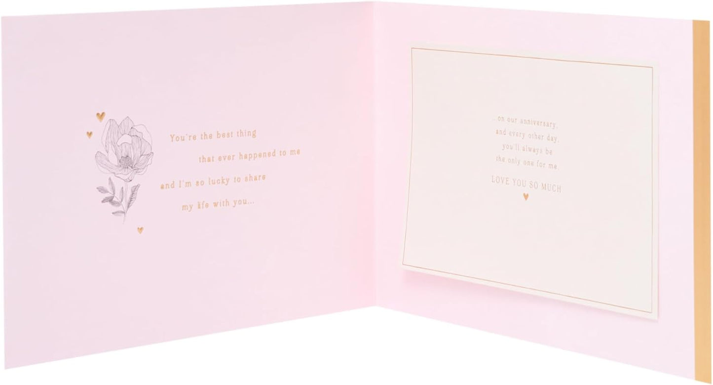 Love Design Anniversary Card with Heartfelt Message
