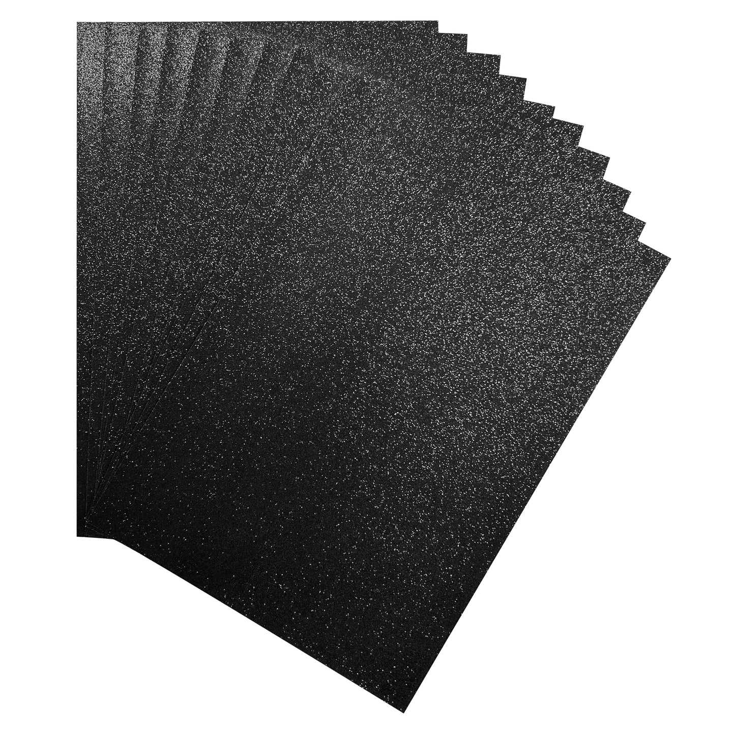 Pack of 100 A4 Black Coloured Glitter Card 230gsm Sheets