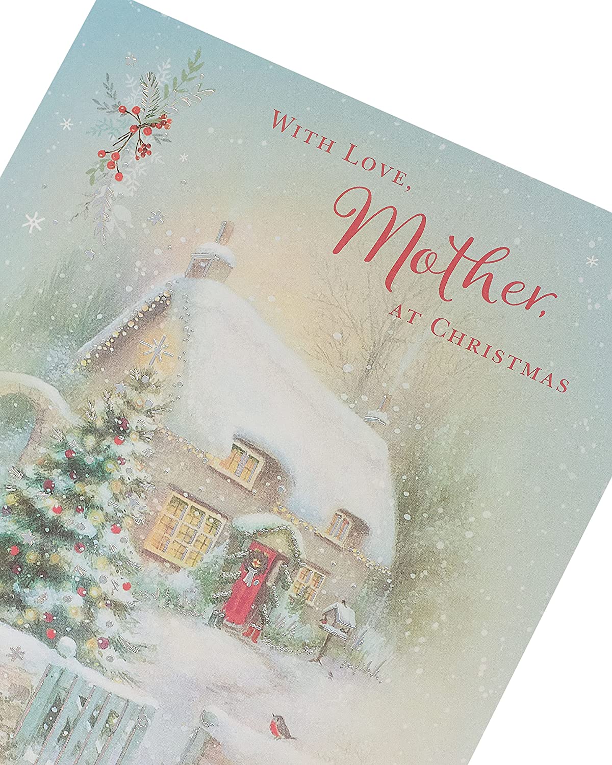 Mother Christmas Card Cottage Scene 