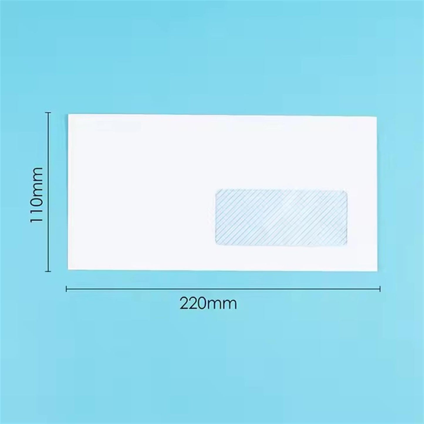 Pack of 25 White Paper Window Self-adhesive Mailing Envelopes 11 x 22cm