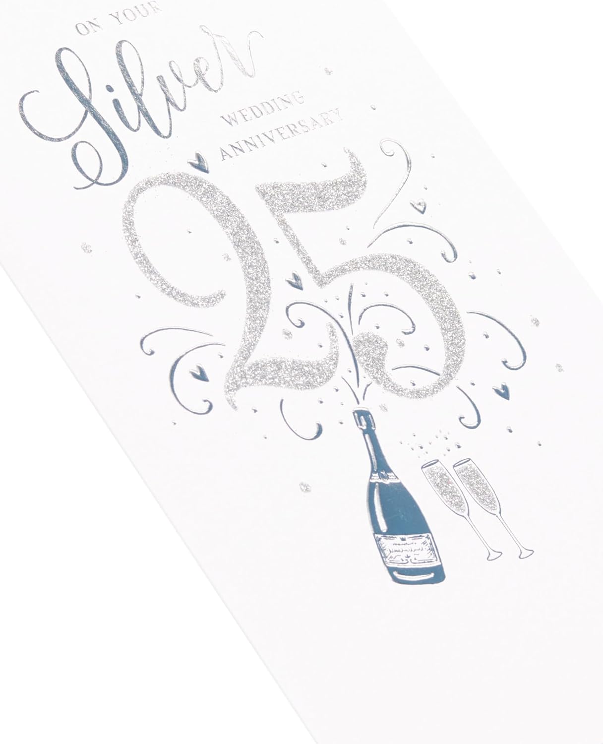 Silver Design for A Special Couple 25th Wedding Anniversary Congratulations Card