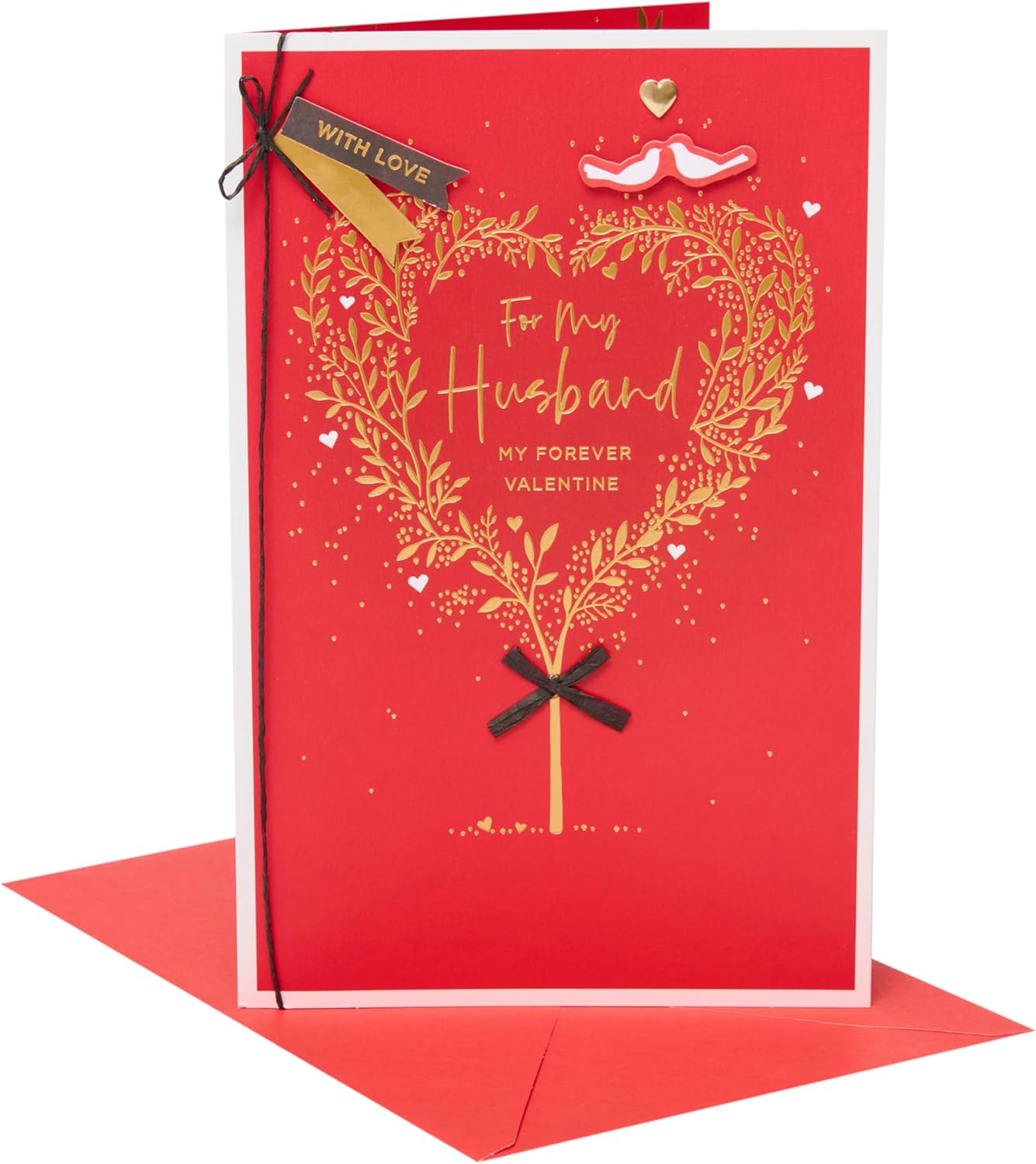 Gold Heart Tree Design Husband Valentine's Day Card