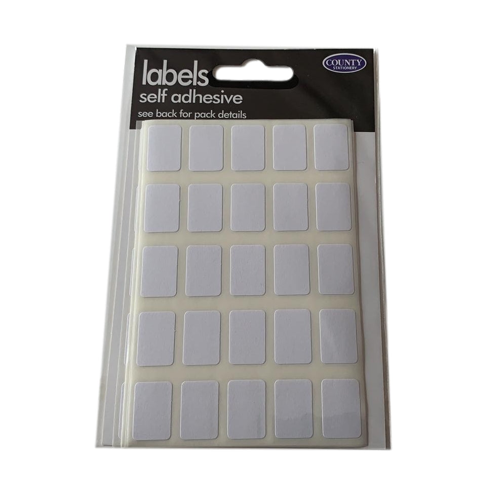 Pack of 175 12x18mm Self Adhesive White Labels Stickers
