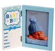 Heart & Star Hinged Photo Frame 4" x 6" with plaque - Baby Boy