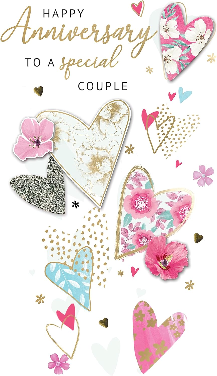 Embellished Hearts Design A Special Couple On Your Anniversary Card