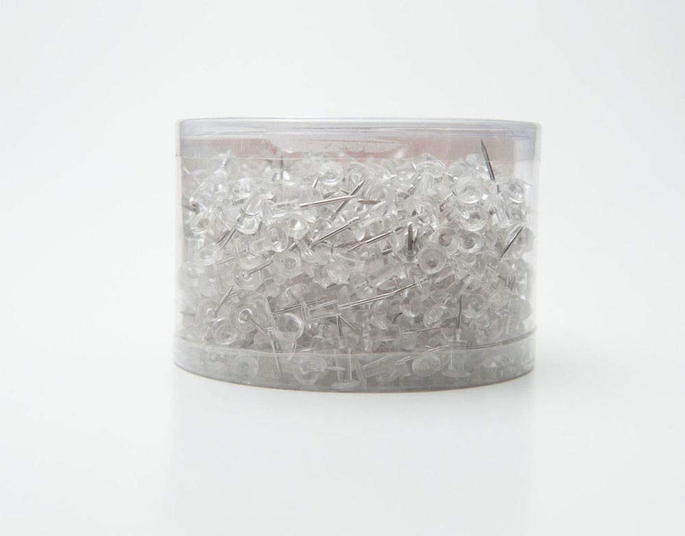 Pack of 500 Janrax Clear Transparent Push Pins