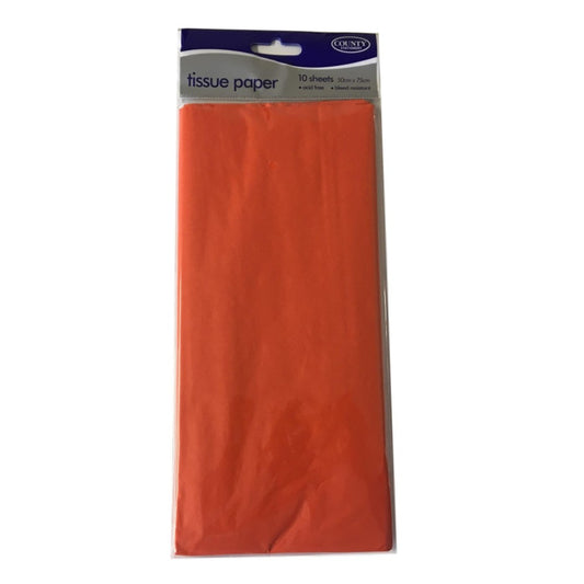 Orange Acid Free Tissue Paper 10 Sheets