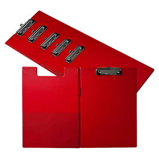 Pack of 6 A4 Red Foldover Clipboards
