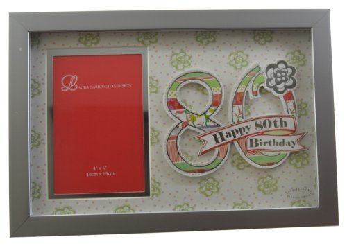 Laura Darrington Patchwork Collection Frame 80th Birthday In a Gift Box