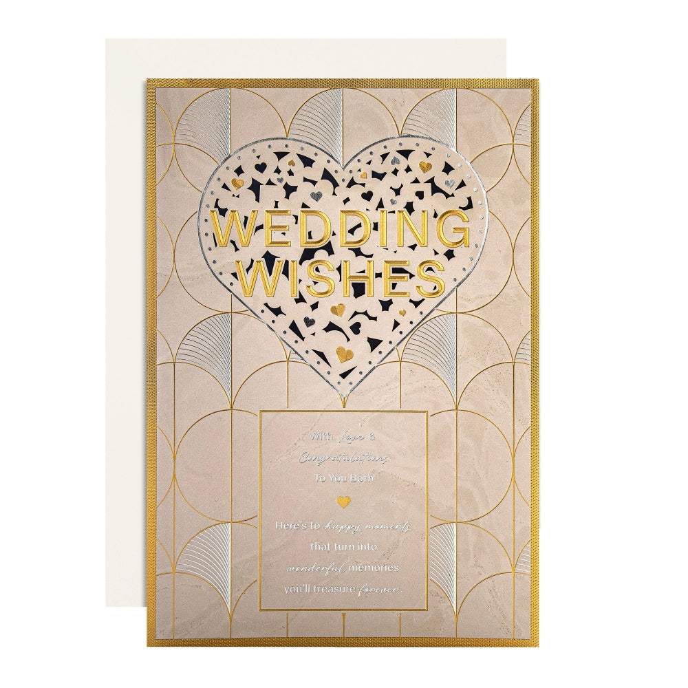 Light Patterned Design with Heart Couple Wedding Congratulations Card