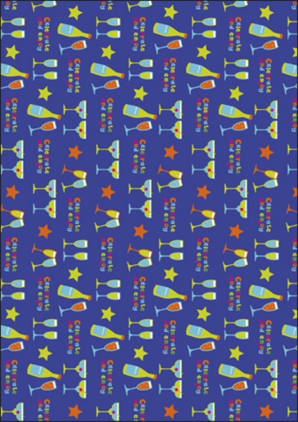 Blue Celebrate Wrapping Paper Set 2sheet and 2 tag Father's day, Birthday, Christmas Act {DC}