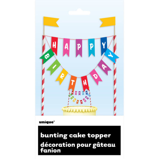 Rainbow Birthday Bunting Cake Topper