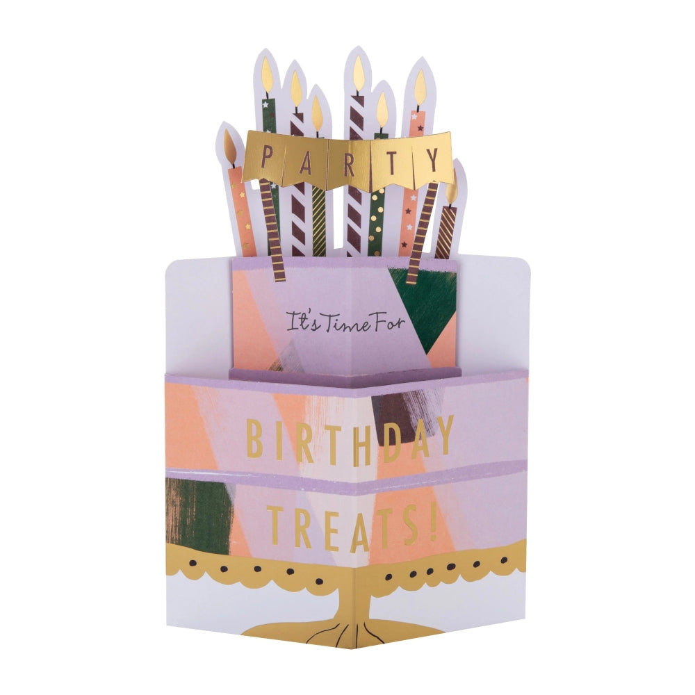 3D Pop Up Tiered Cake & Candles Design Birthday Card