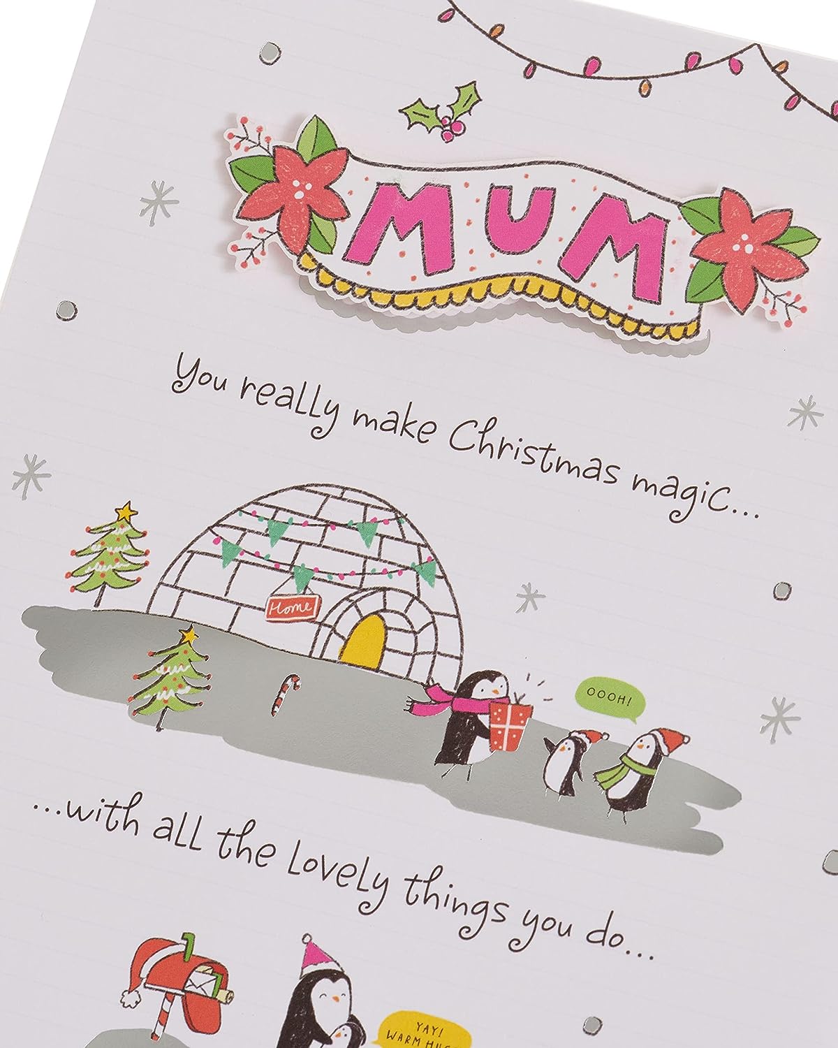 Mum Christmas Card Sketched Design