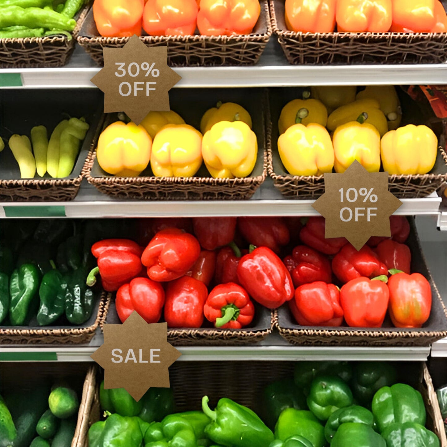 Pack of 1920 Brown Kraft Stars 100 x 100mm