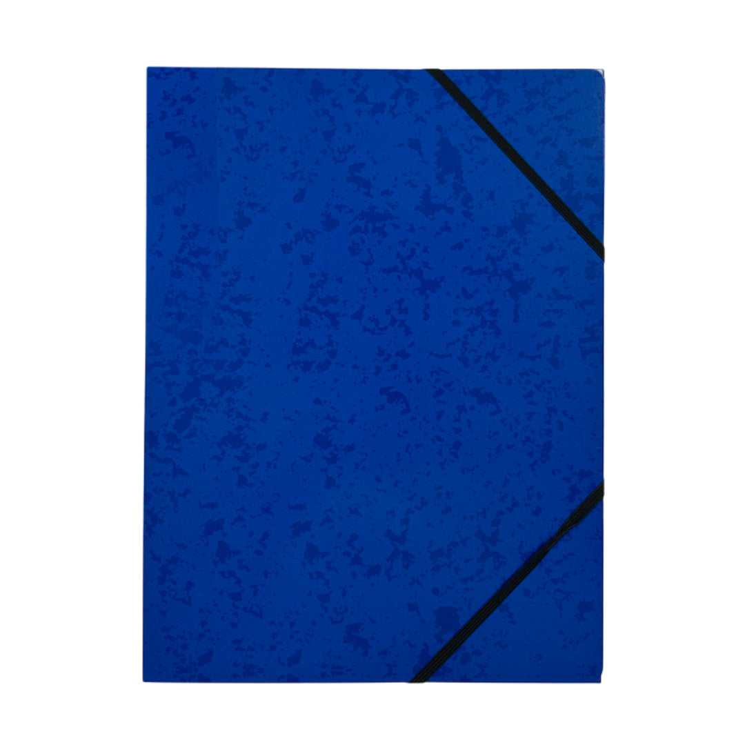 A4 Blue Card 3 Flap Folder With Elastic Closure