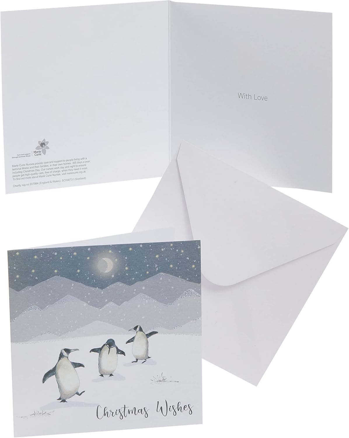 Pack of 8 Dancing Penguins Marie Curie Charity Christmas Cards