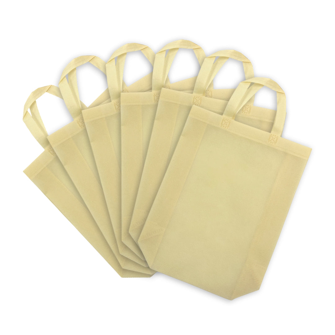 Pack of 50 Ivory Coloured 25x35x10cm Non-Woven Bags with Handle