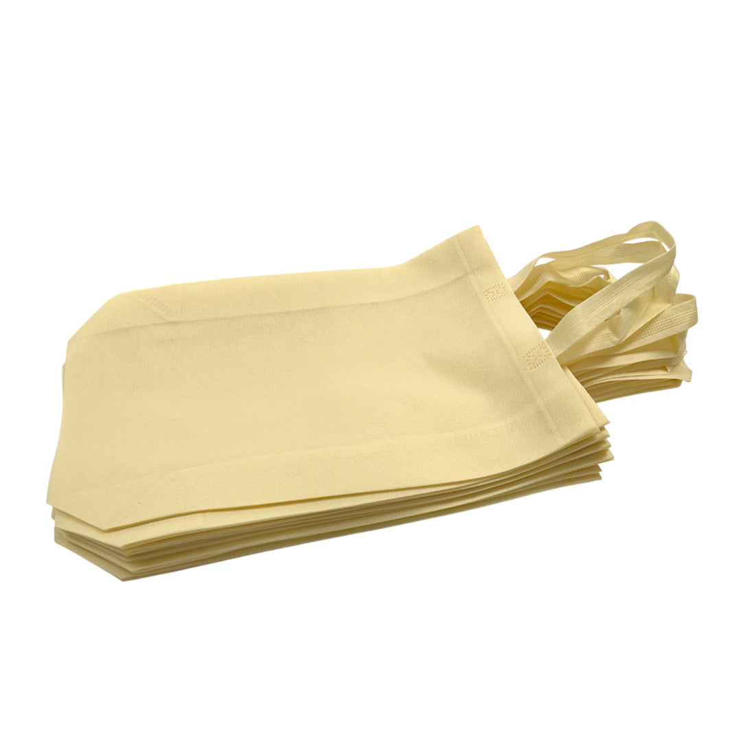 Pack of 50 Ivory Coloured 25x35x10cm Non-Woven Bags with Handle
